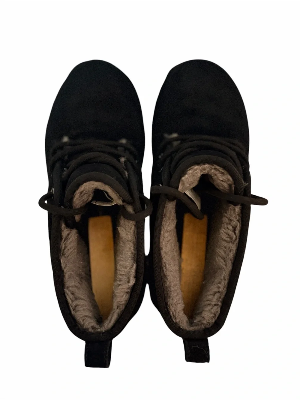 UGG Neumel 3236 Mens 10 Black Suede Shearling Lined Chukka Boots Lace Up